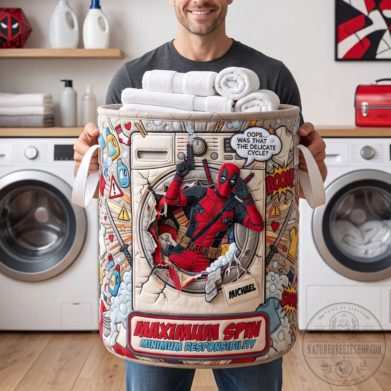 Deadpool Maximum Spin Minimum Responsibility Quilted Laundry Basket 7 Deadpool Maximum Spin Minimum Responsibility Quilted Laundry Basket