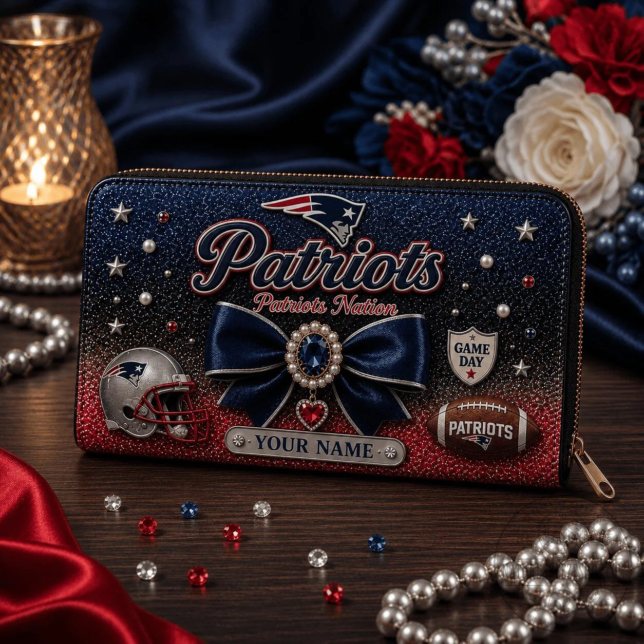 New England Patriots Personalized Football Fan Wallet