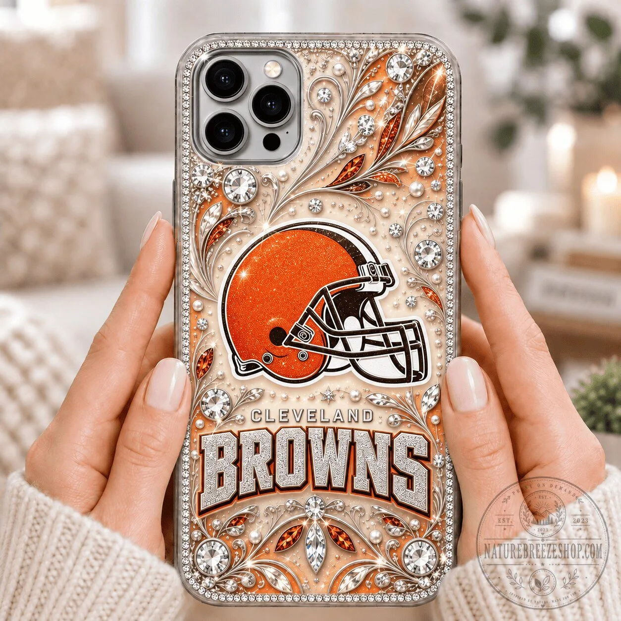 Cleveland Browns NFL Football Team Rhinestone Bling Phone Case 1 Cleveland Browns NFL Football Team Rhinestone Bling Phone Case
