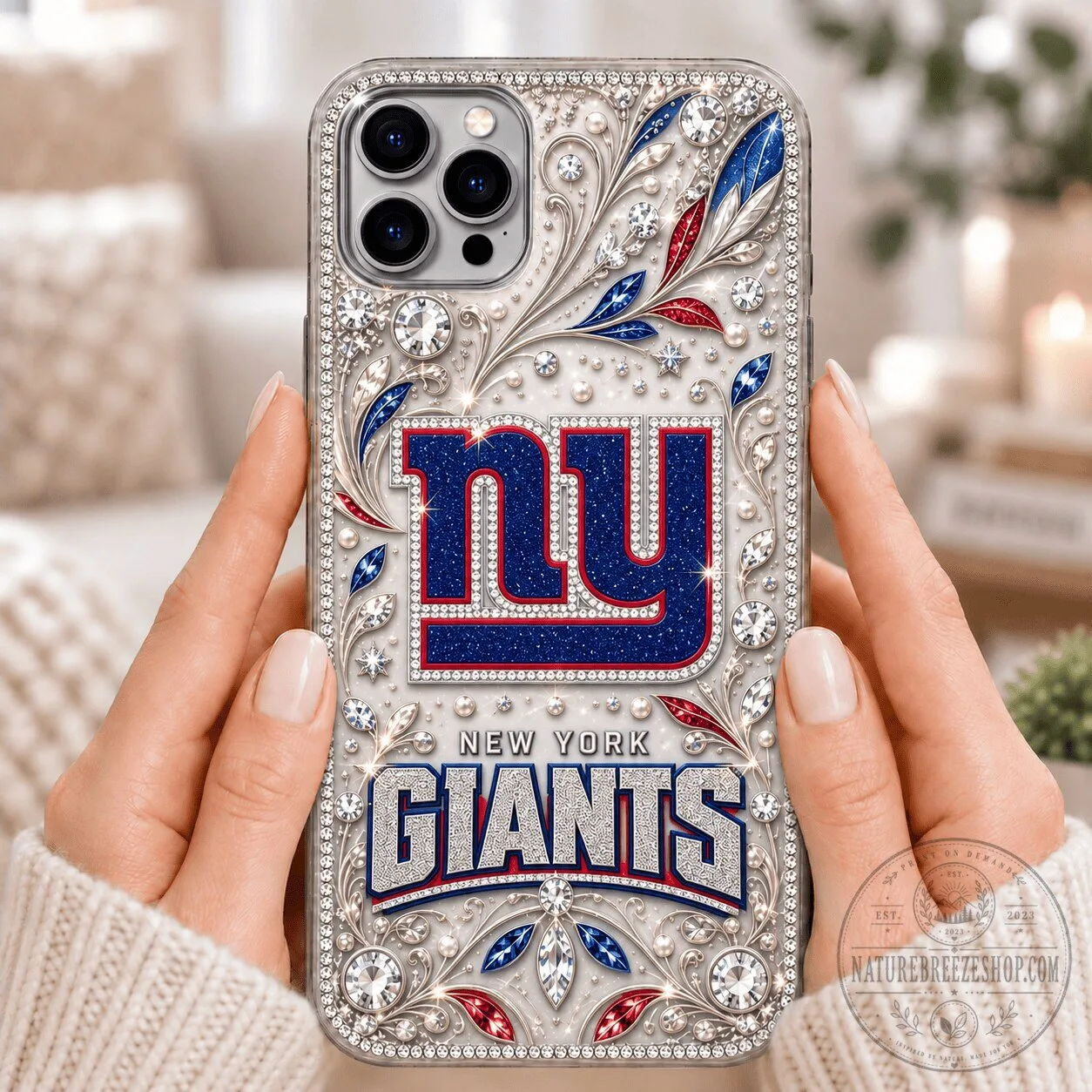 New York Giants NFL Football Team Rhinestone Embellished Phone Case
