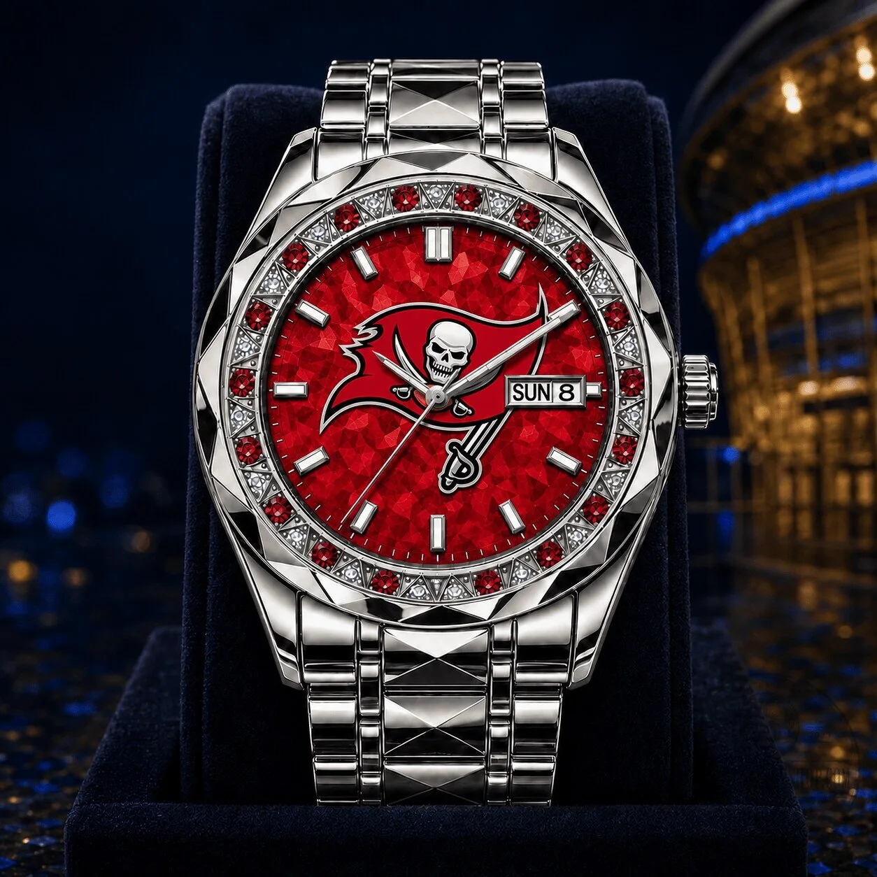 Tampa Bay Buccaneers NFL Football Team Logo Stainless Steel Watch