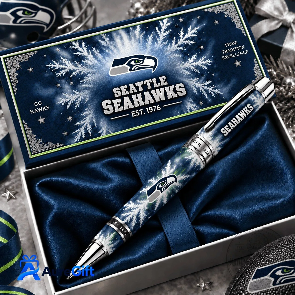 Seattle Seahawks Christmas Kick Off Personalized Ballpoint Pen for Football Fans