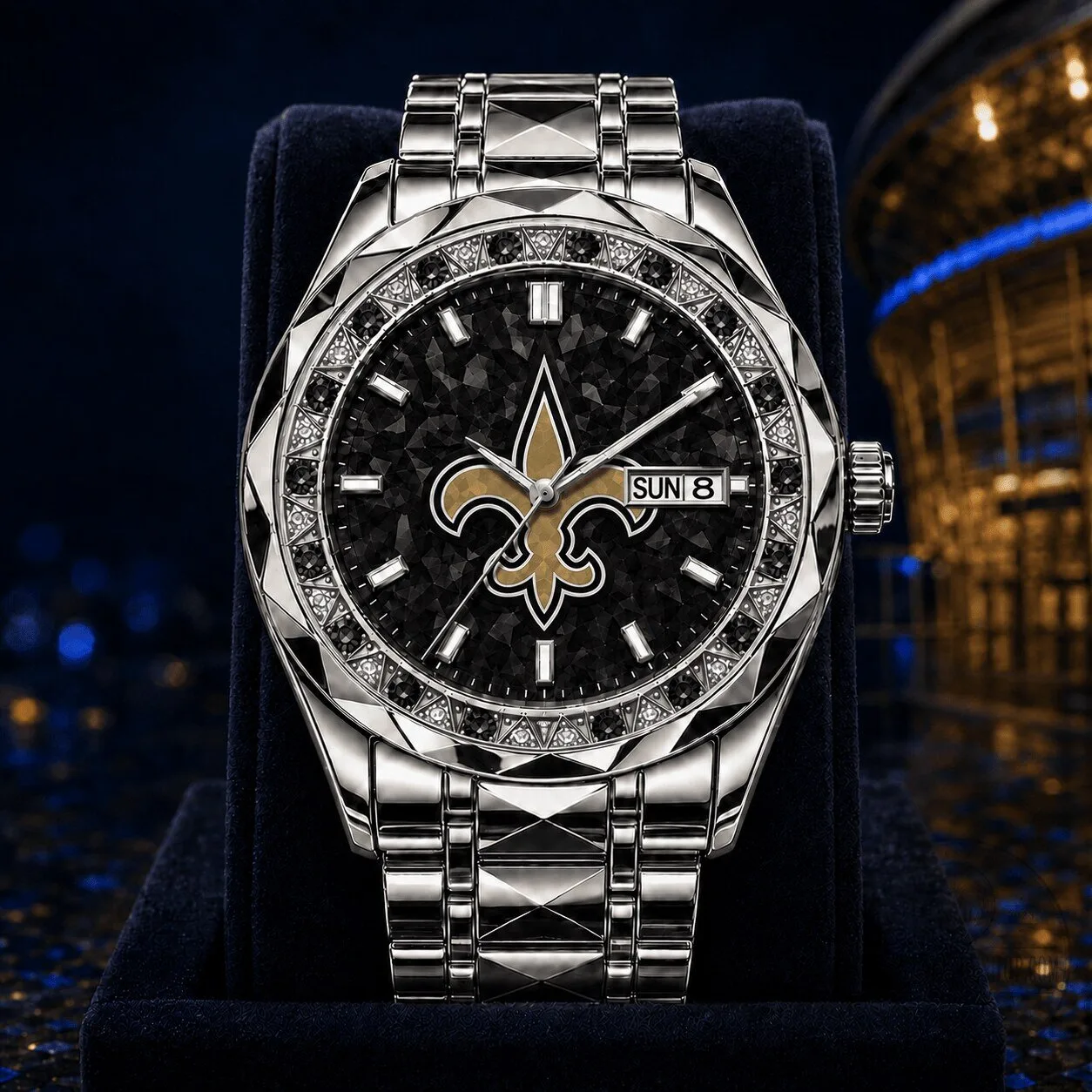New Orleans Saints NFL Football Team Logo Men's Stainless Steel Watch