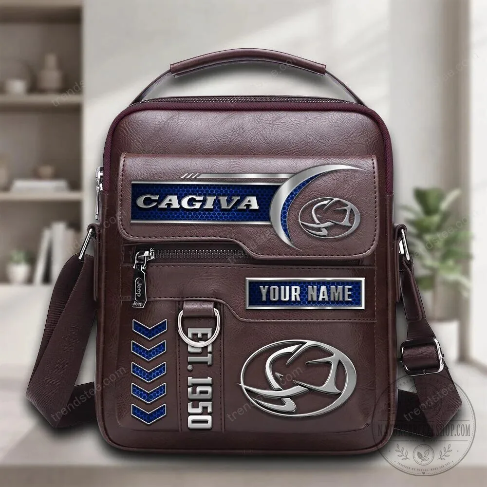 Cagiva Motorcycle Brand Personalized Brown Leather Crossbody Bag 5 Cagiva Motorcycle Brand Personalized Brown Leather Crossbody Bag