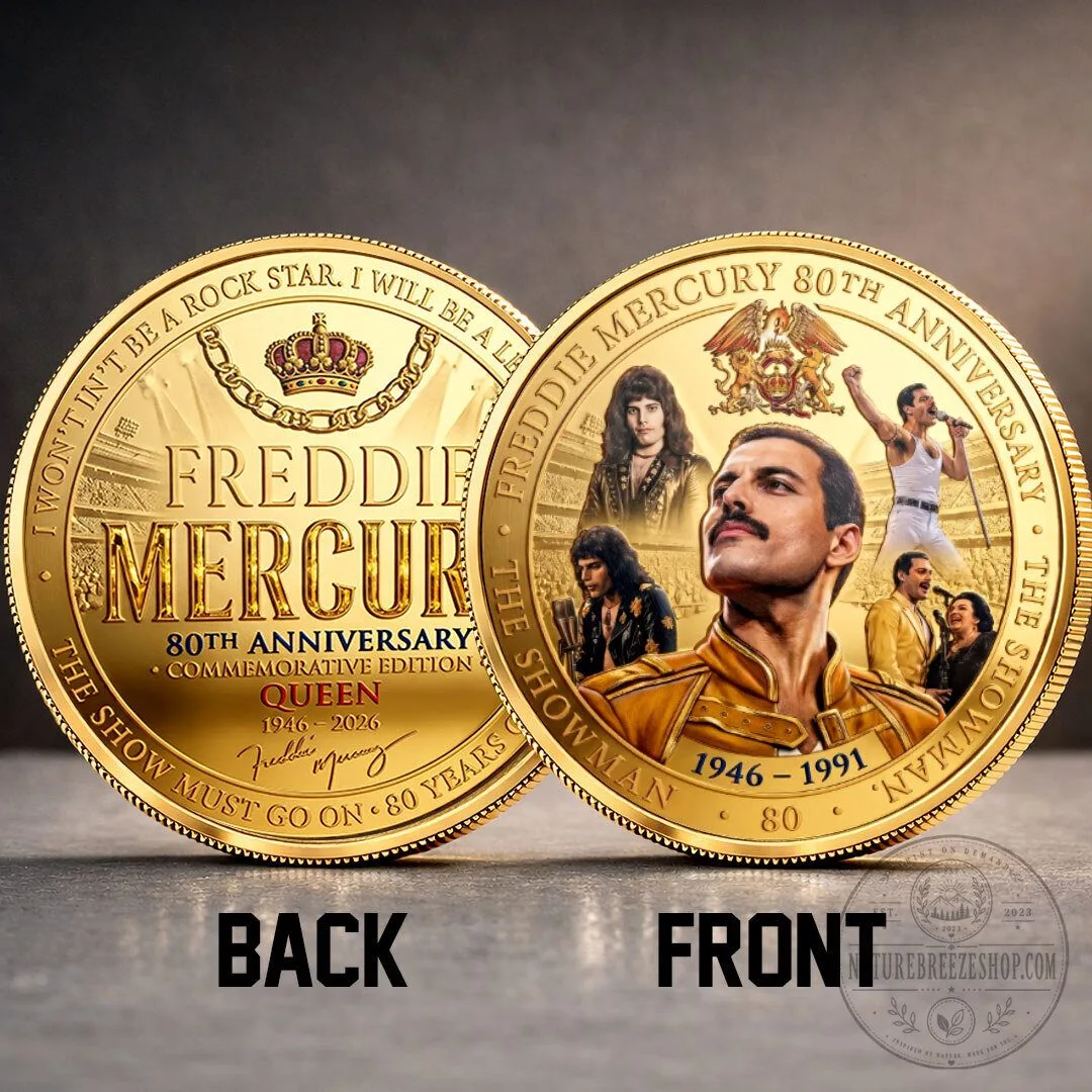 Freddie Mercury Queen 80th Anniversary Commemorative Edition Gold Coin