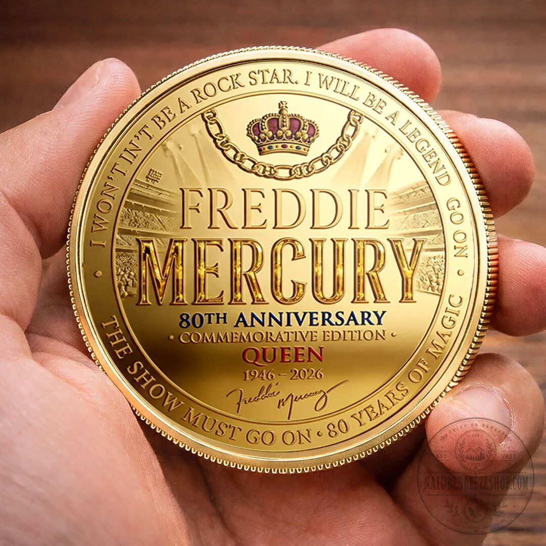 Freddie Mercury Queen 80th Anniversary Commemorative Edition Gold Coin 14 Freddie Mercury Queen 80th Anniversary Commemorative Edition Gold Coin