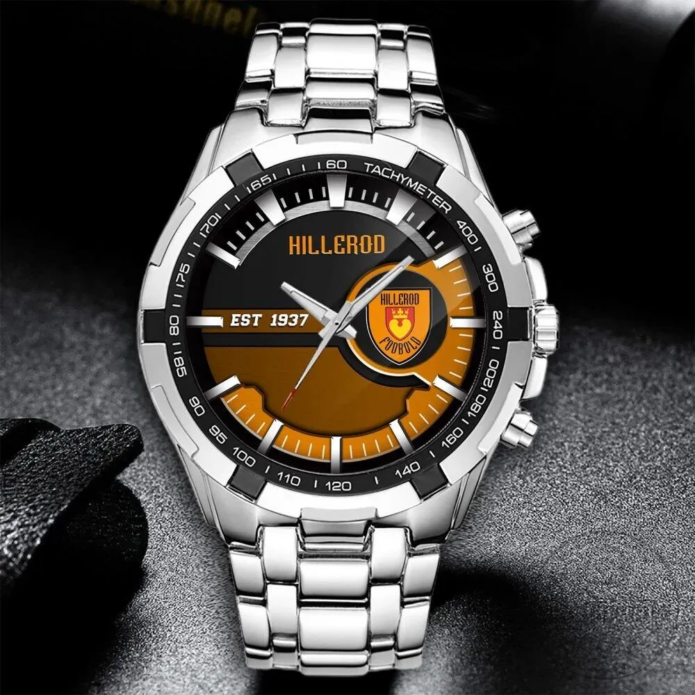 Hillerod Fodbold Football Club Est 1937 Stainless Steel Watch 2 Hillerod Fodbold Football Club Est 1937 Stainless Steel Watch