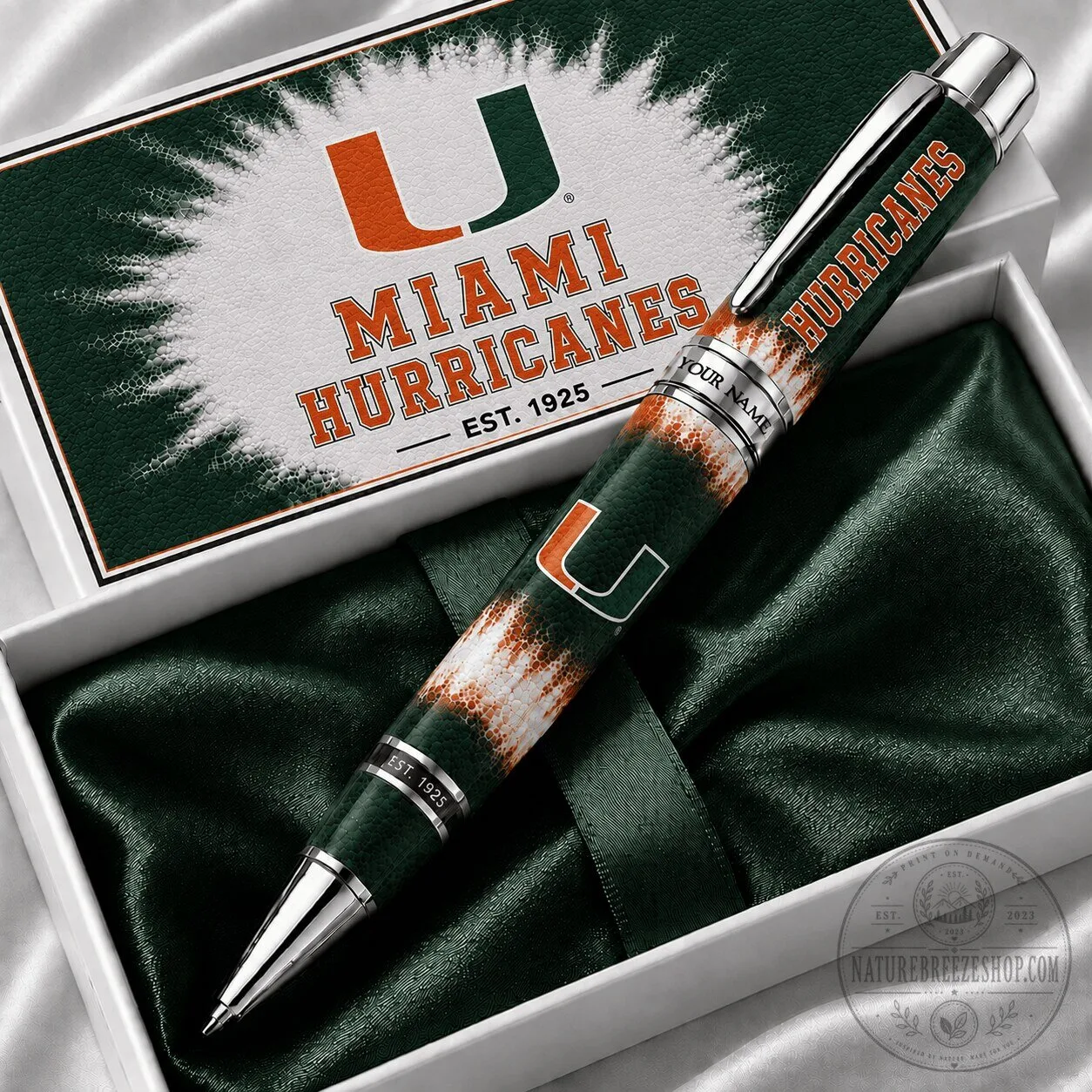 Miami Hurricanes Personalized Ballpoint Pen Custom Name Gift