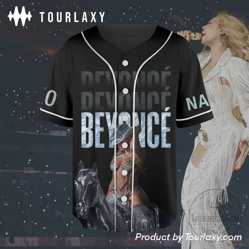 Beyoncé Renaissance World Tour Black Baseball Jersey 8 Beyoncé Renaissance World Tour Black Baseball Jersey
