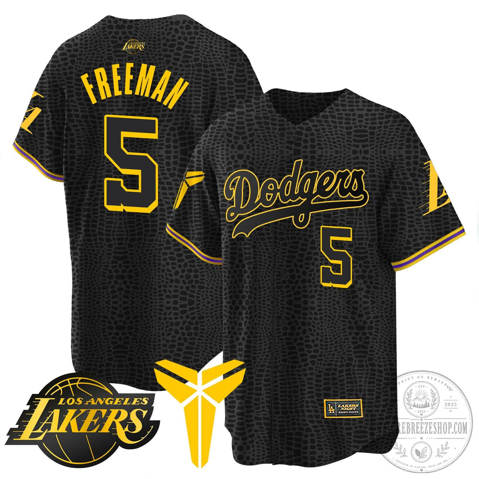 Kobe Bryant Black Mamba Edition Baseball Jersey - Los Angeles Dodgers 54 Kobe Bryant Black Mamba Edition Baseball Jersey - Los Angeles Dodgers