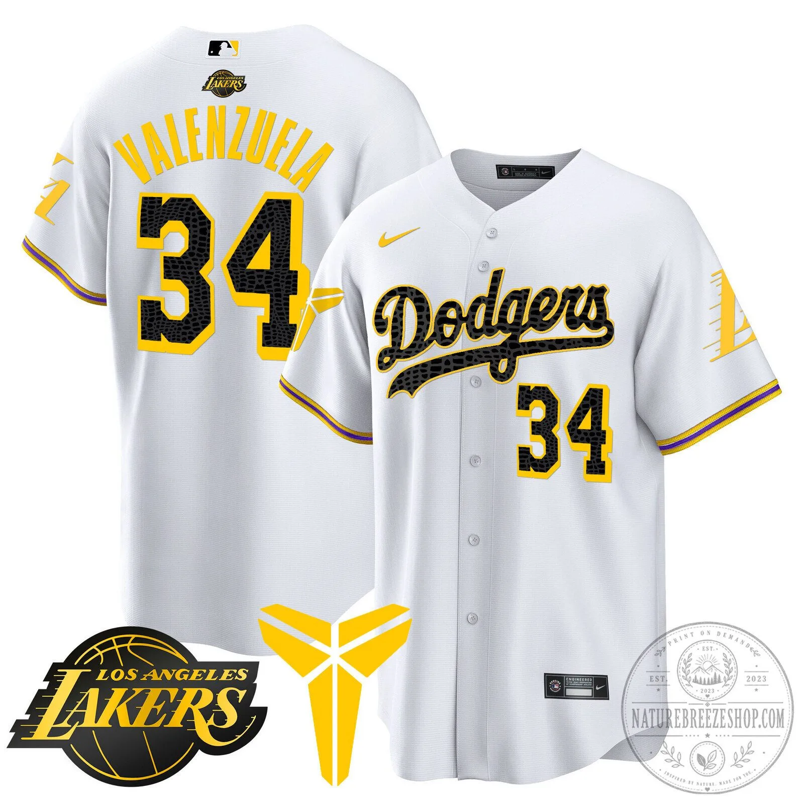 Kobe Bryant Black Mamba Edition Baseball Jersey - Los Angeles Dodgers 64 Kobe Bryant Black Mamba Edition Baseball Jersey - Los Angeles Dodgers
