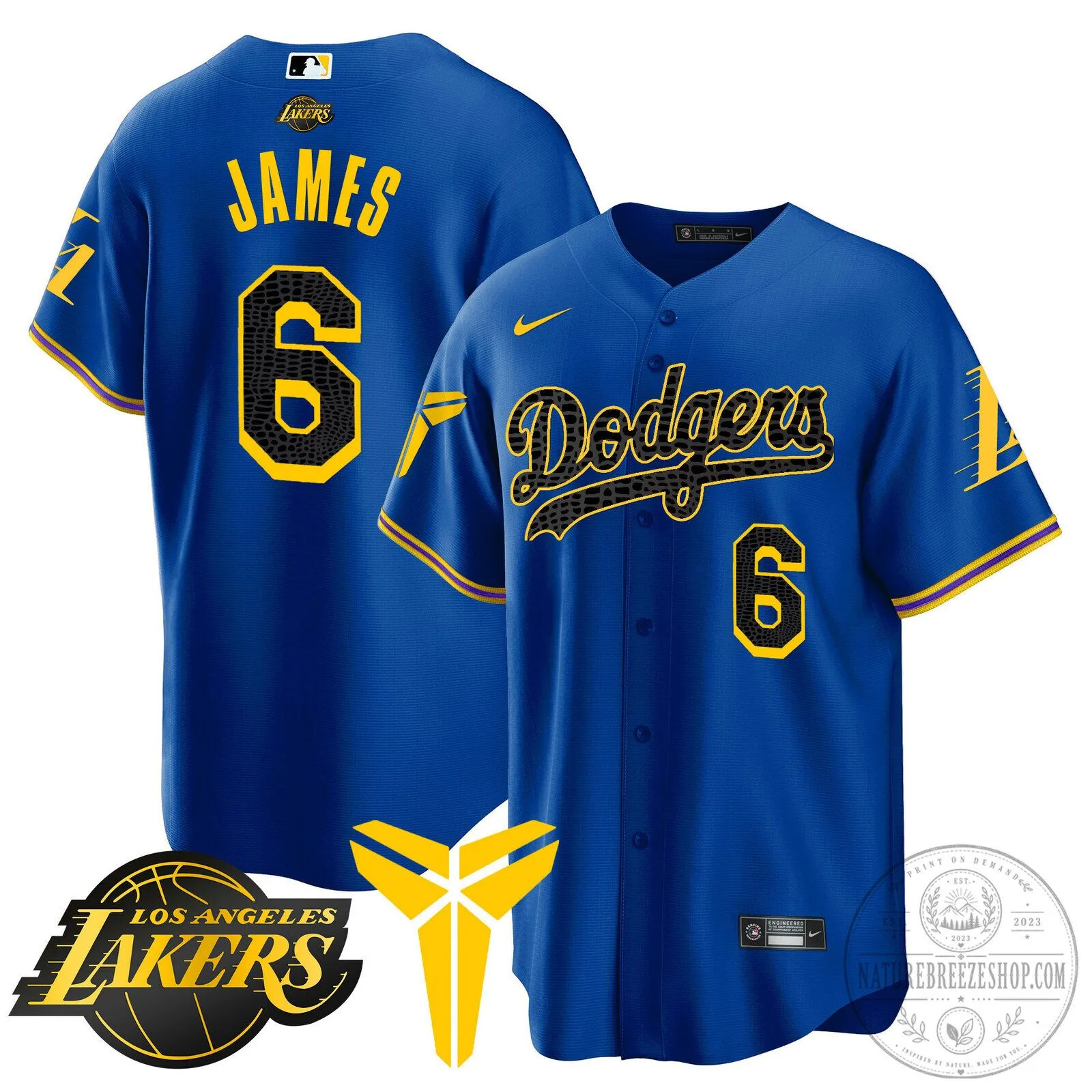 Kobe Bryant Black Mamba Edition Baseball Jersey - Los Angeles Dodgers 73 Kobe Bryant Black Mamba Edition Baseball Jersey - Los Angeles Dodgers