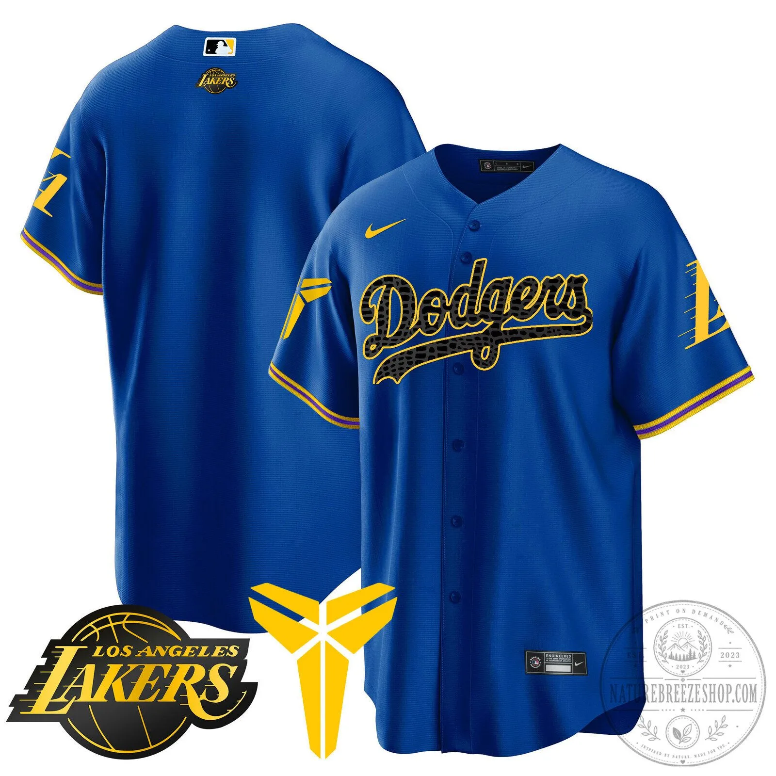 Kobe Bryant Black Mamba Edition Baseball Jersey - Los Angeles Dodgers 75 Kobe Bryant Black Mamba Edition Baseball Jersey - Los Angeles Dodgers