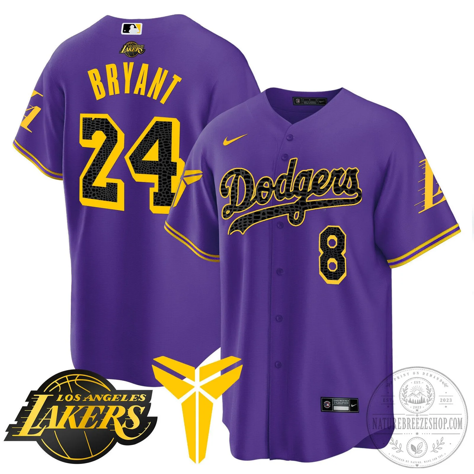 Kobe Bryant Black Mamba Edition Baseball Jersey - Los Angeles Dodgers 84 Kobe Bryant Black Mamba Edition Baseball Jersey - Los Angeles Dodgers