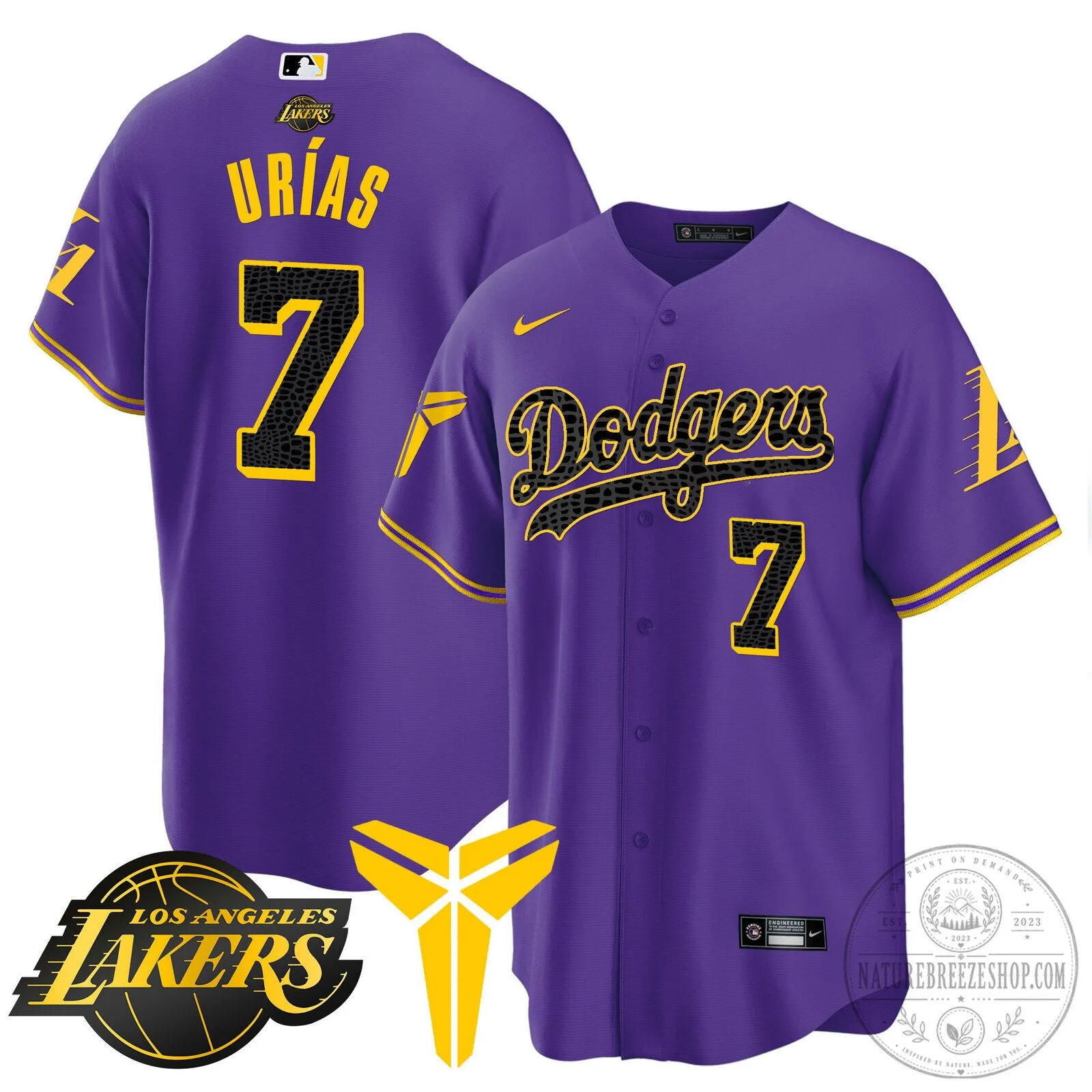 Kobe Bryant Black Mamba Edition Baseball Jersey - Los Angeles Dodgers 87 Kobe Bryant Black Mamba Edition Baseball Jersey - Los Angeles Dodgers