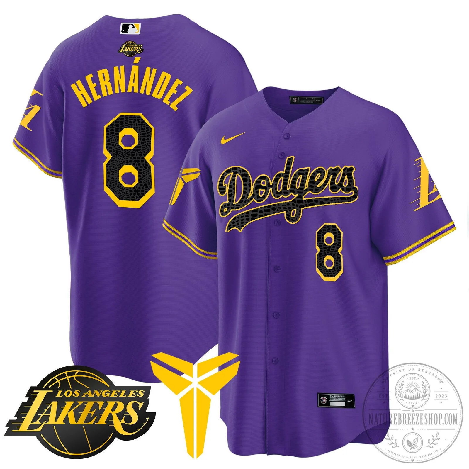 Kobe Bryant Black Mamba Edition Baseball Jersey - Los Angeles Dodgers 90 Kobe Bryant Black Mamba Edition Baseball Jersey - Los Angeles Dodgers