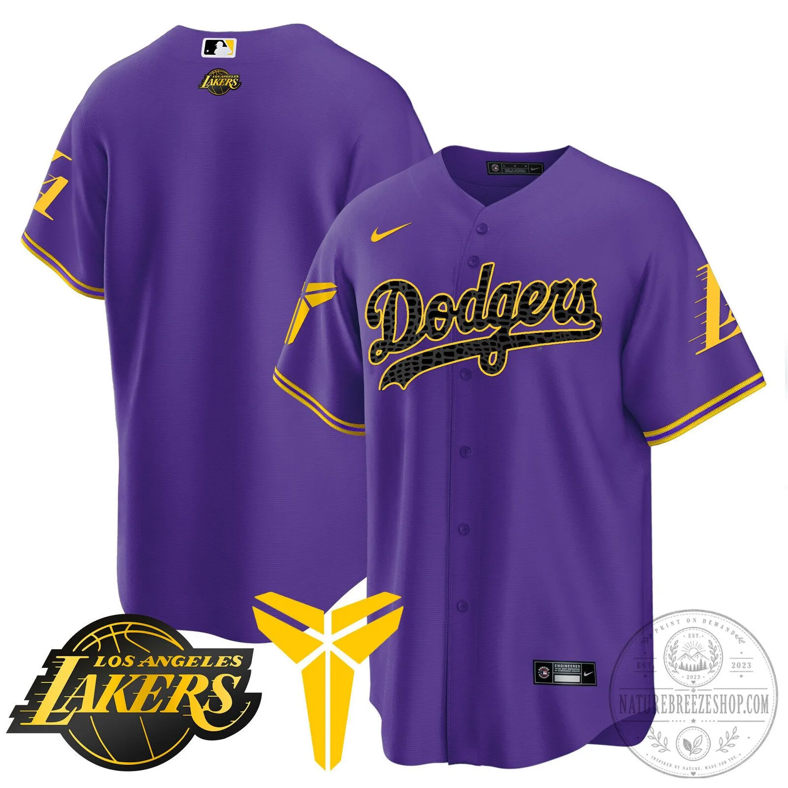 Kobe Bryant Black Mamba Edition Baseball Jersey - Los Angeles Dodgers 91 Kobe Bryant Black Mamba Edition Baseball Jersey - Los Angeles Dodgers