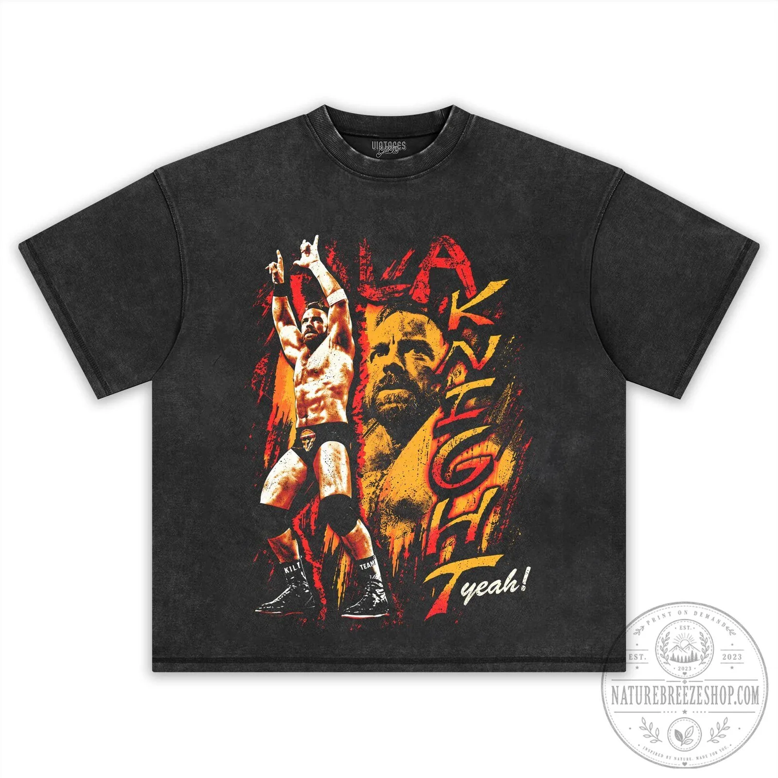 LA Knight YEAH Grunge World Wrestling Entertainment Black T-Shirt 12 LA Knight YEAH Grunge World Wrestling Entertainment Black T-Shirt