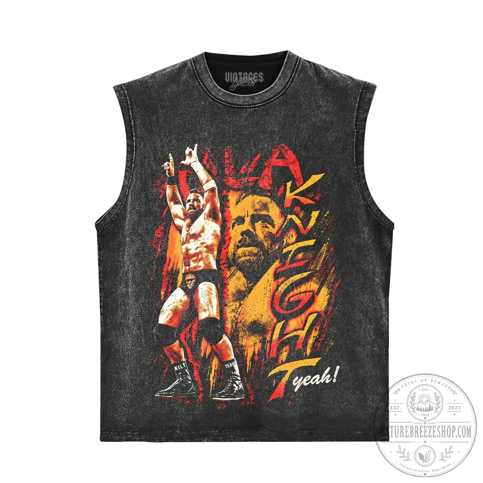 LA Knight YEAH Grunge World Wrestling Entertainment Black T-Shirt 13 LA Knight YEAH Grunge World Wrestling Entertainment Black T-Shirt