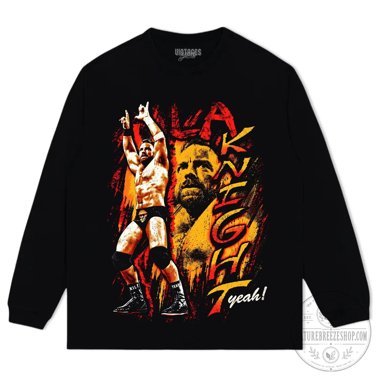 LA Knight YEAH Grunge World Wrestling Entertainment Black T-Shirt 15 LA Knight YEAH Grunge World Wrestling Entertainment Black T-Shirt