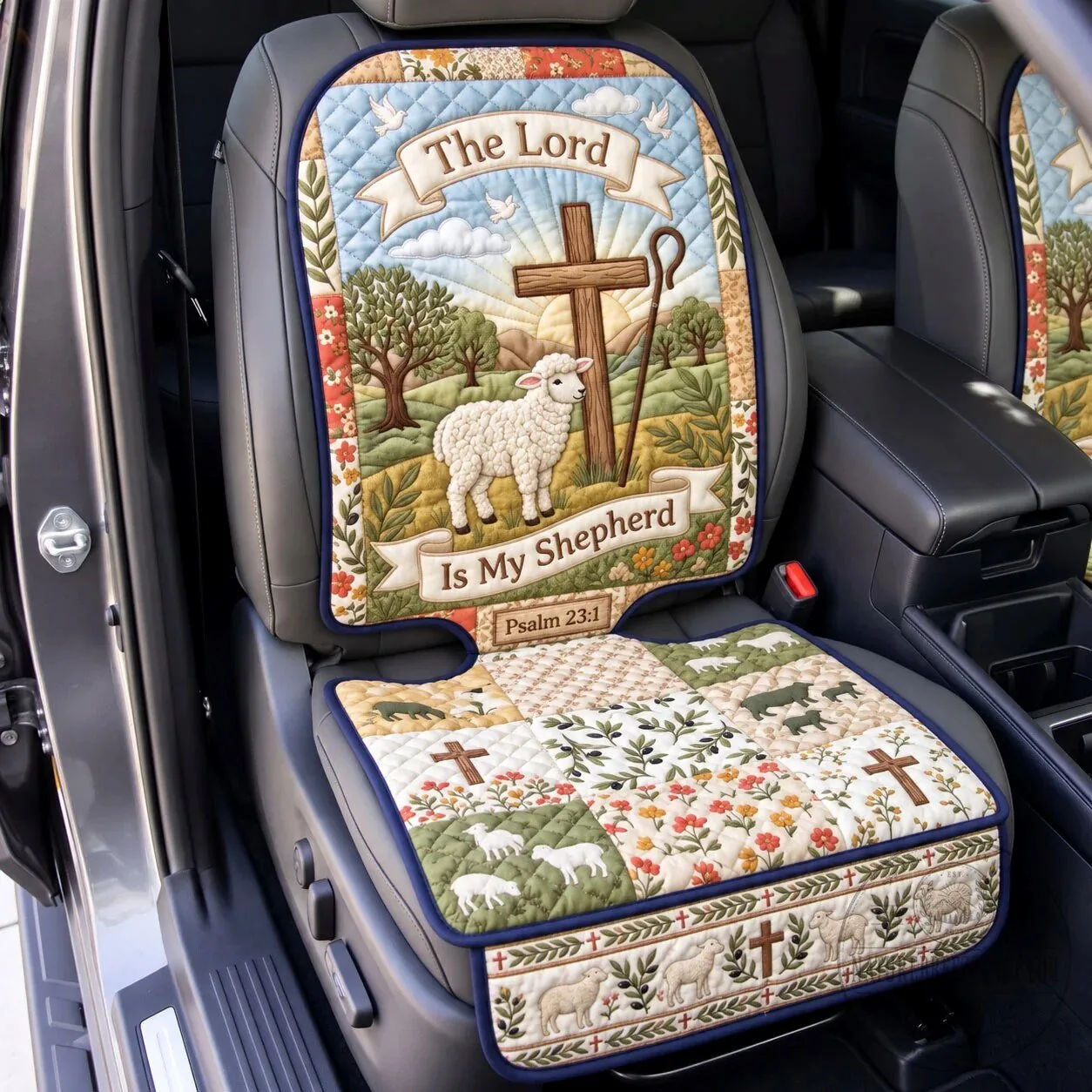 The Lord Is My Shepherd Christian Faith Quilted Car Seat Protector