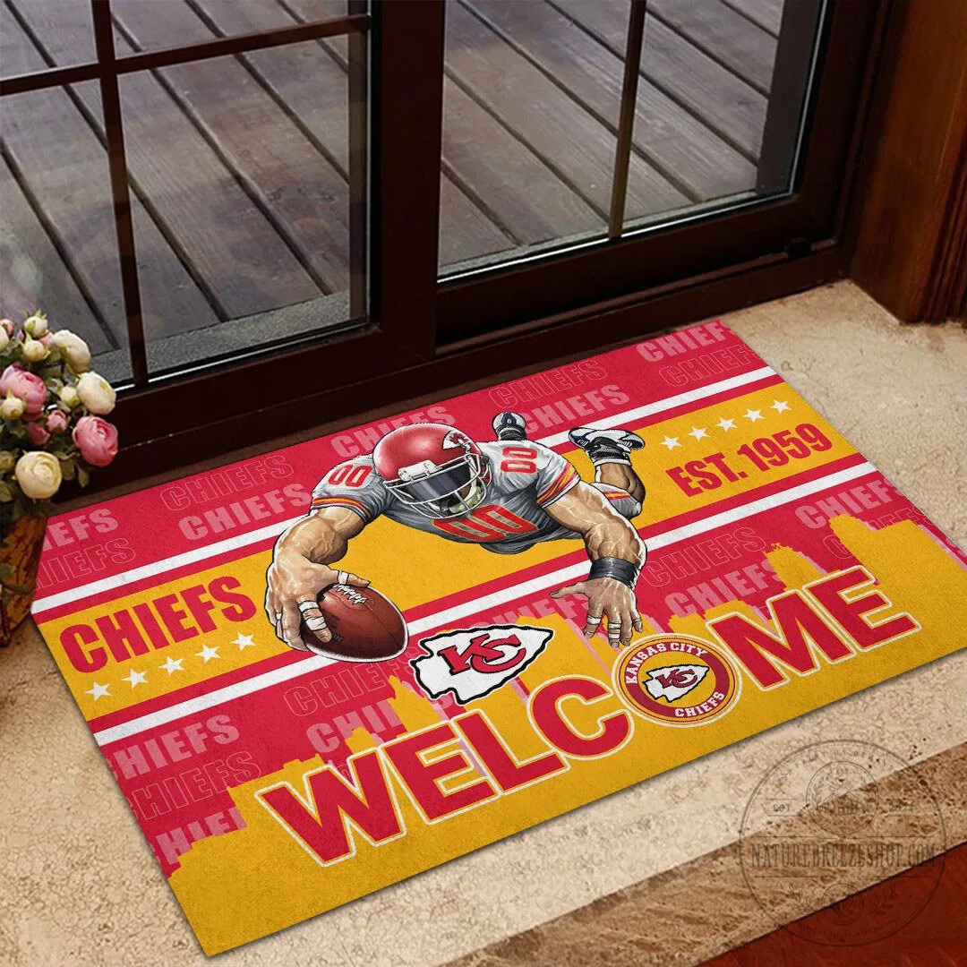 Kansas City Chiefs Football Team Welcome Doormat