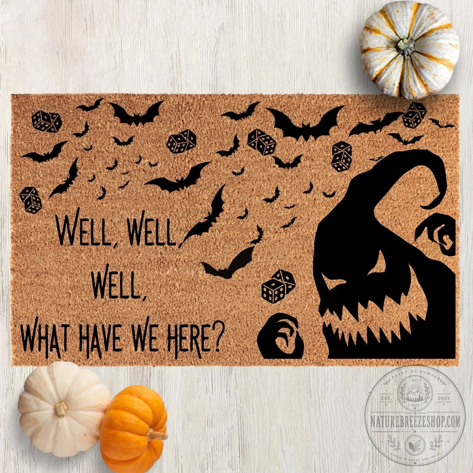 Oogie Boogie Well Well Well What Have We Here Halloween Doormat