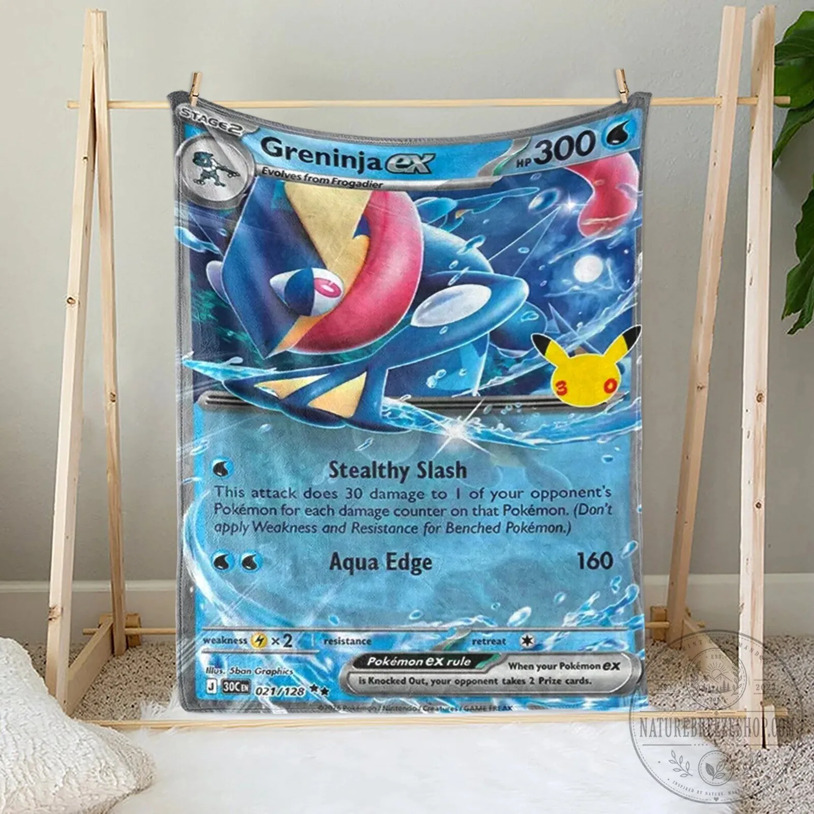 Pokemon Greninja EX Trading Card Game Design Custom Fleece Blanket 7 Pokemon Greninja EX Trading Card Game Design Custom Fleece Blanket