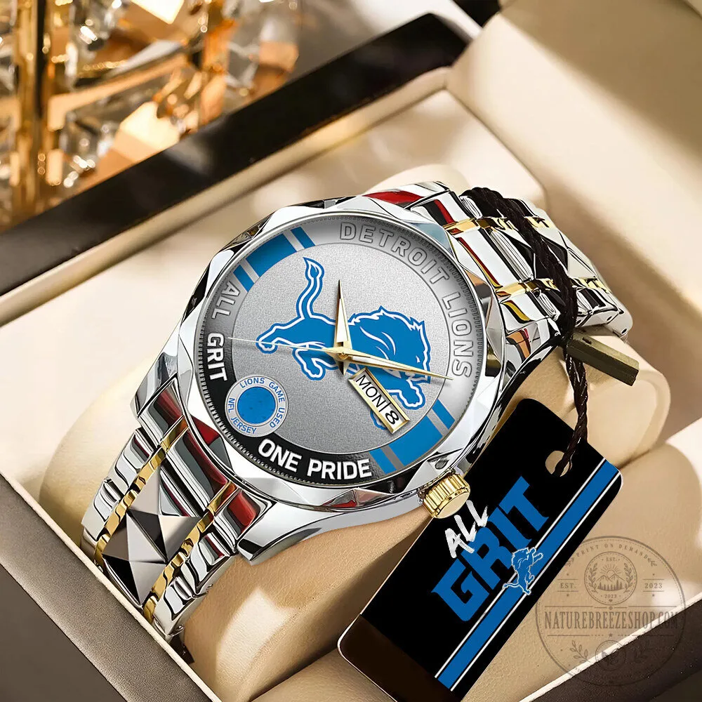 Detroit Lions All Grit One Pride NFL Football Team Quartz Watch 5 Detroit Lions All Grit One Pride NFL Football Team Quartz Watch