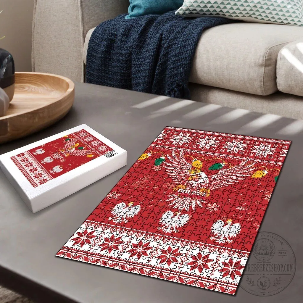 Poland Merry Christmas White Eagle Jigsaw Puzzle Snow Theme 12 Poland Merry Christmas White Eagle Jigsaw Puzzle Snow Theme