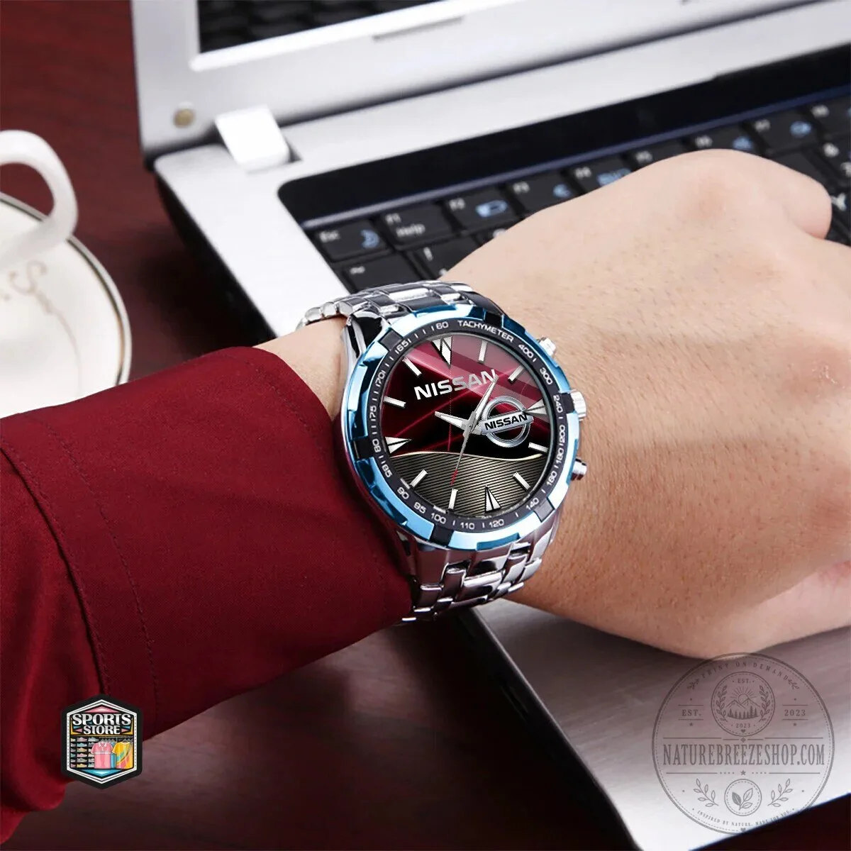 Nissan Motor Company Stainless Steel Chronograph Watch