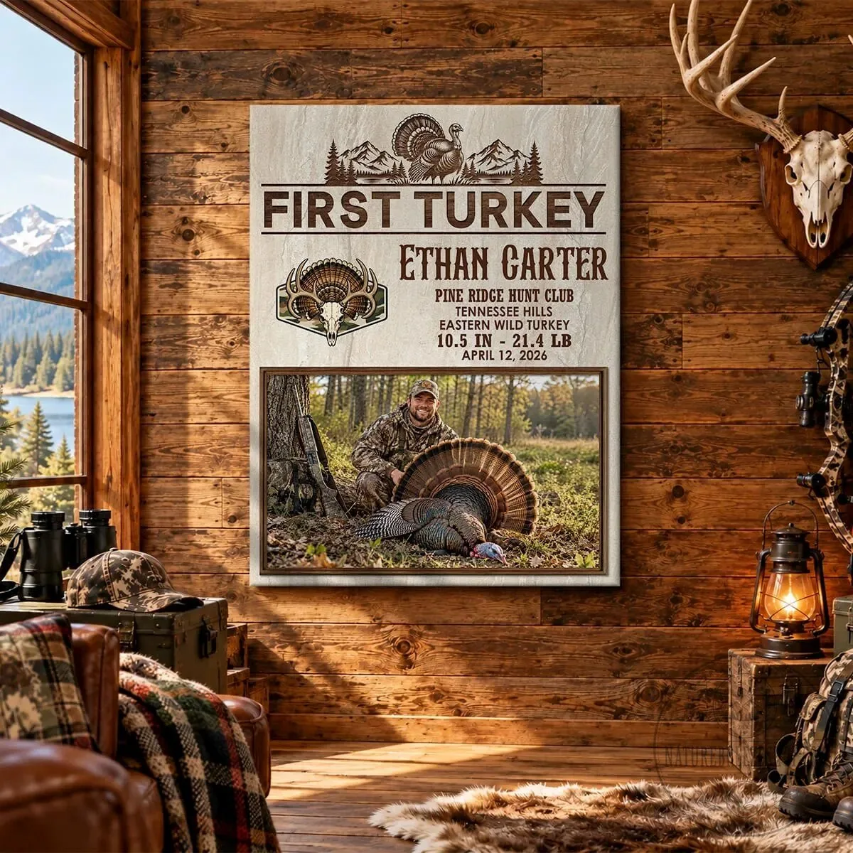 Personalized First Turkey Hunt Photo Keepsake Canvas for Hunters 7 Personalized First Turkey Hunt Photo Keepsake Canvas for Hunters