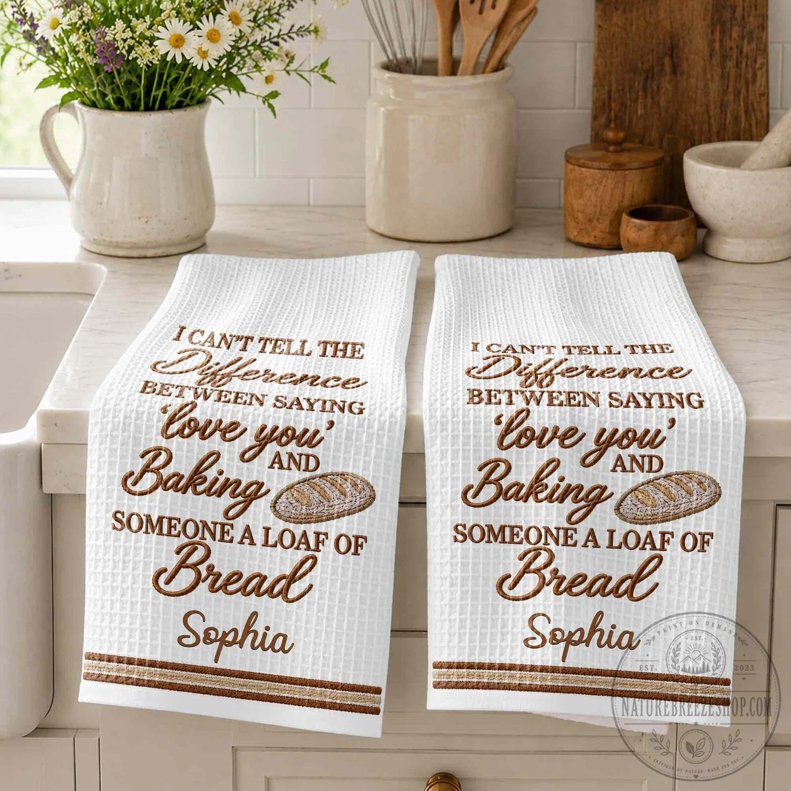 I Can't Tell The Difference Baking Bread Personalized Kitchen Towel 17 I Can