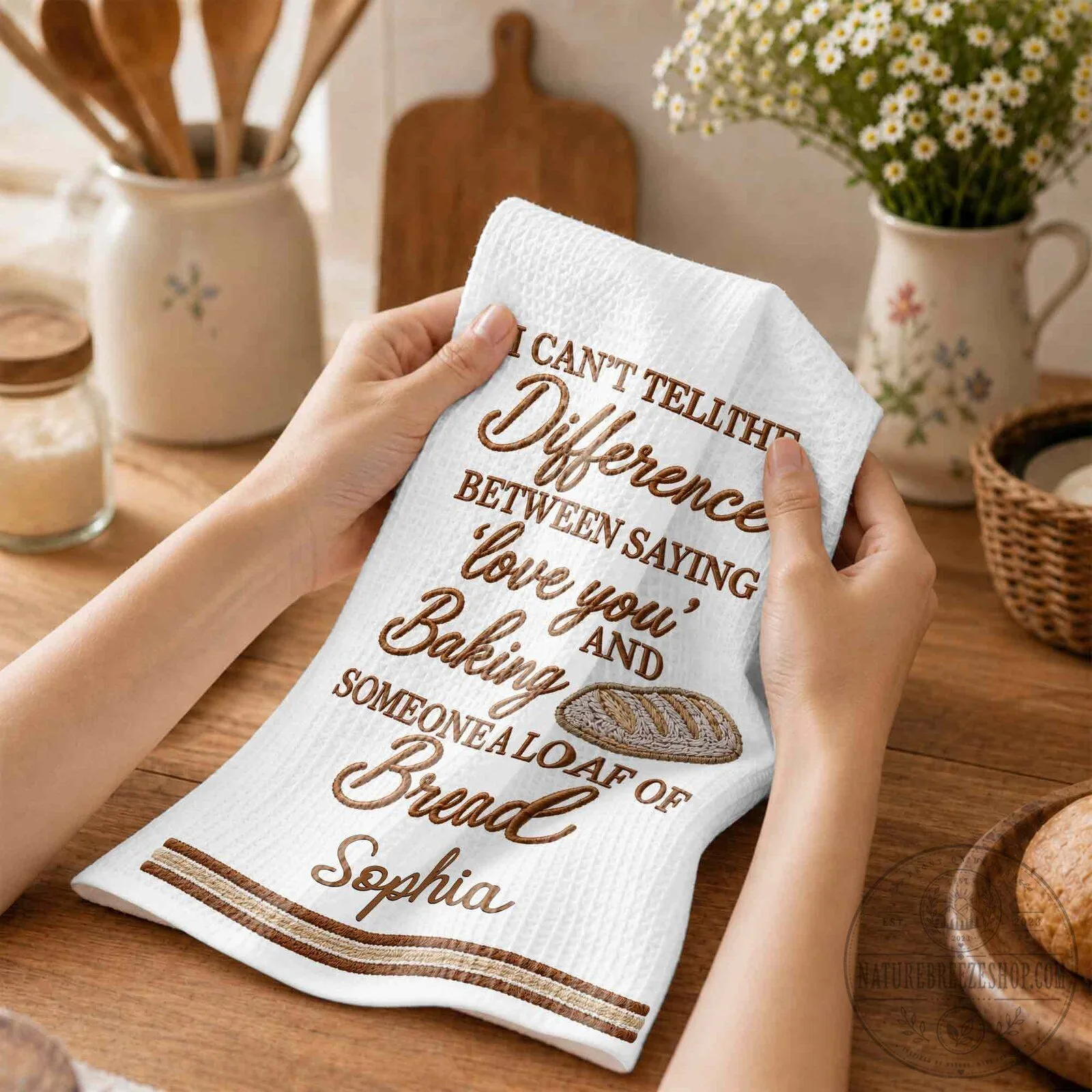 I Can't Tell The Difference Baking Bread Personalized Kitchen Towel 18 I Can