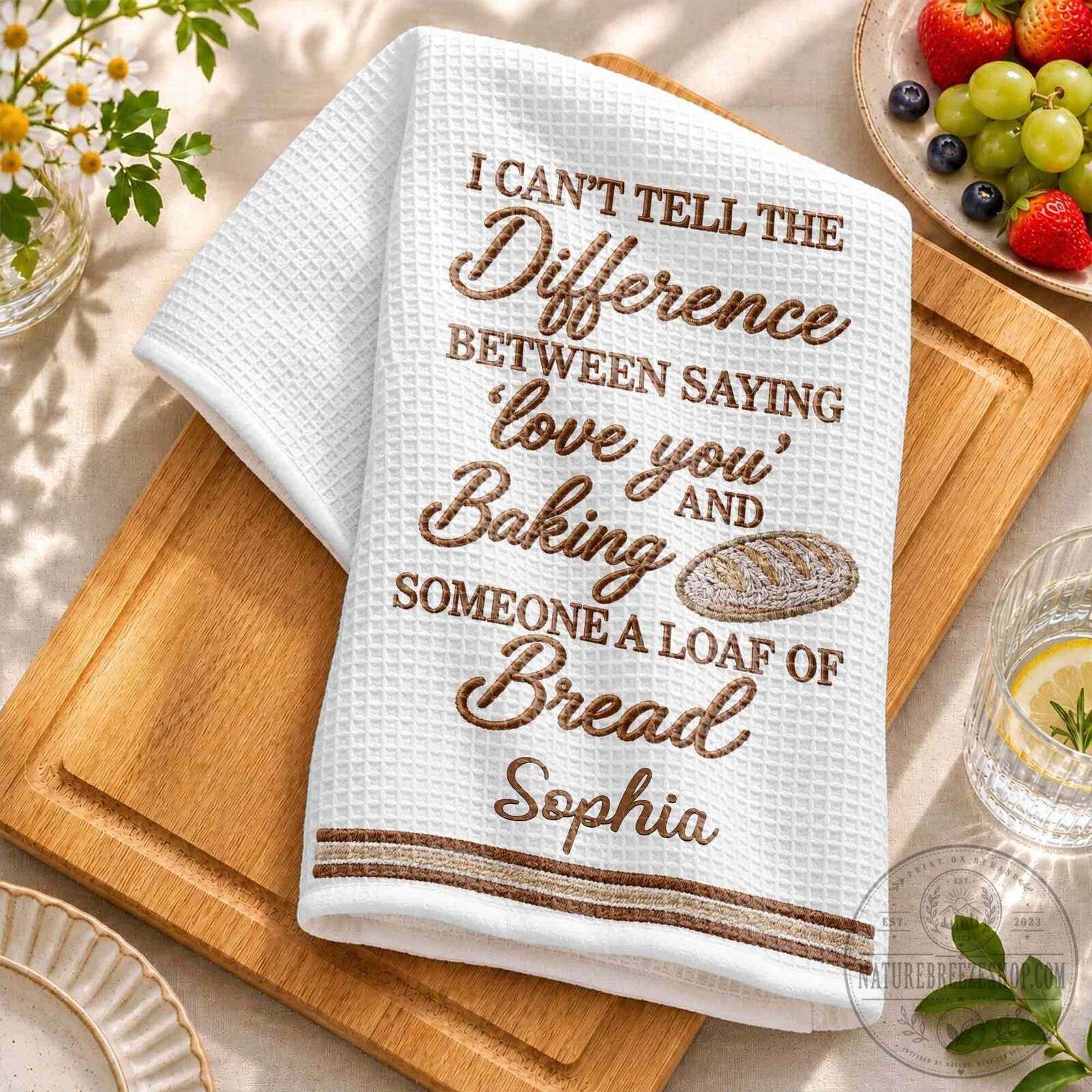 I Can't Tell The Difference Baking Bread Personalized Kitchen Towel 19 I Can