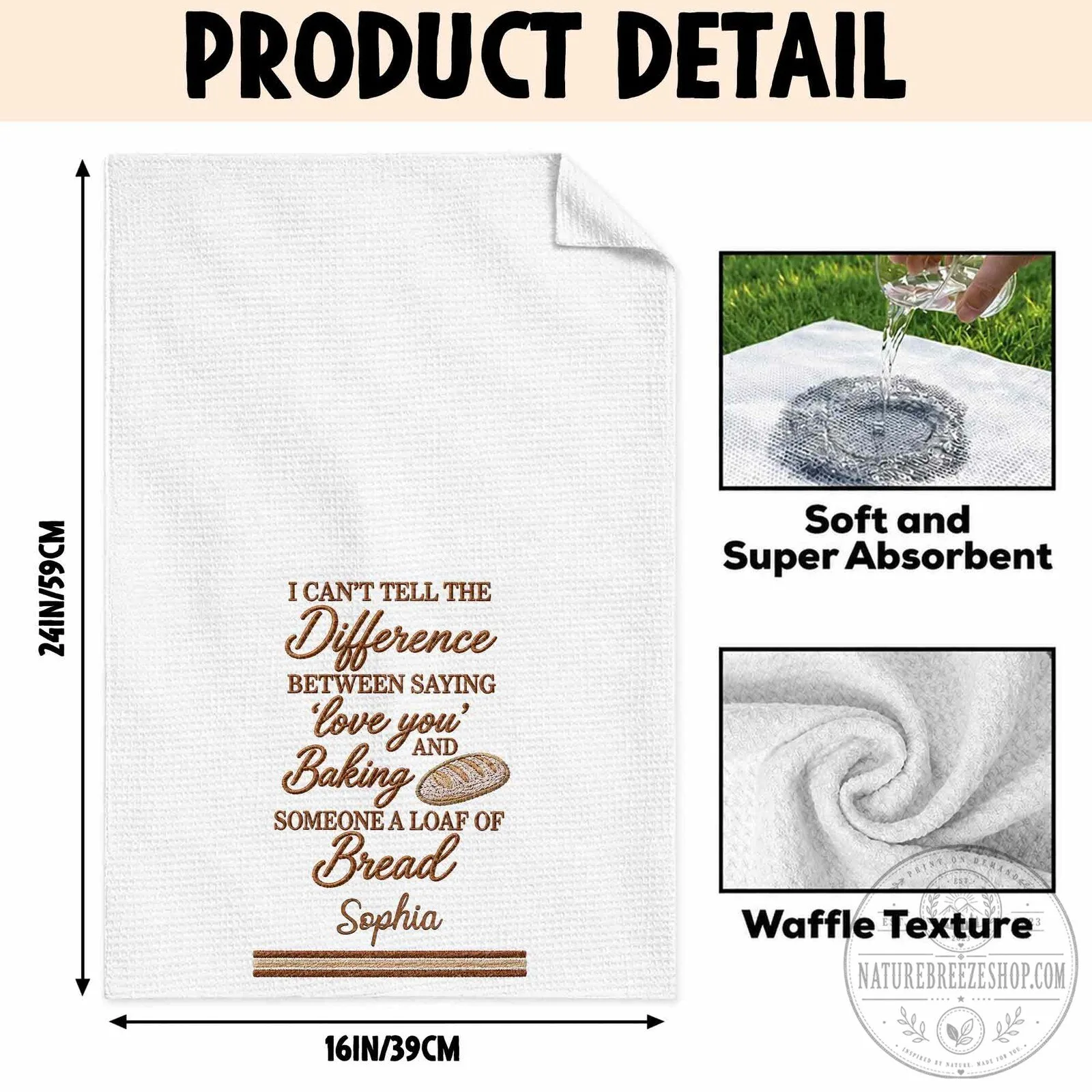 I Can't Tell The Difference Baking Bread Personalized Kitchen Towel 21 I Can