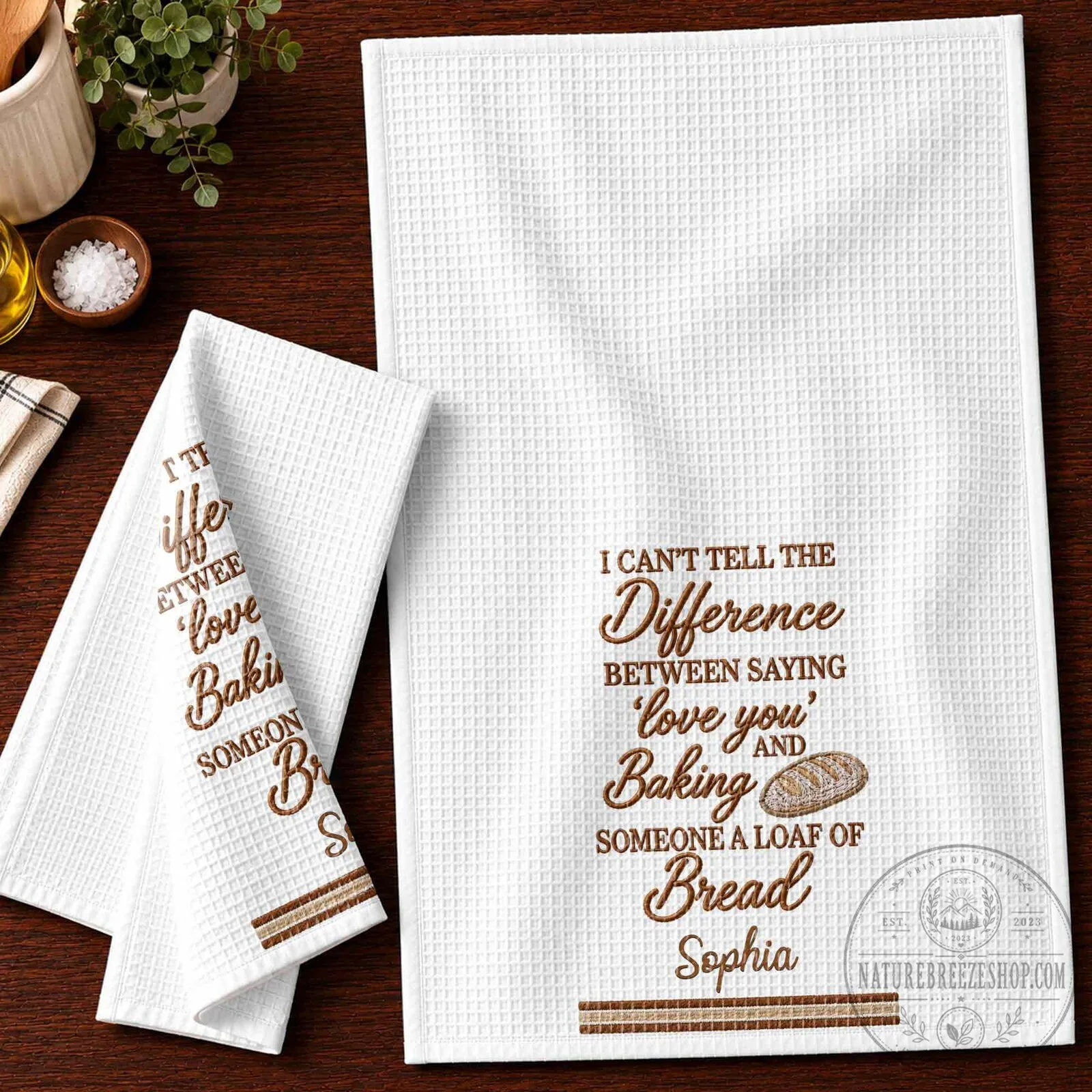 I Can't Tell The Difference Baking Bread Personalized Kitchen Towel 23 I Can