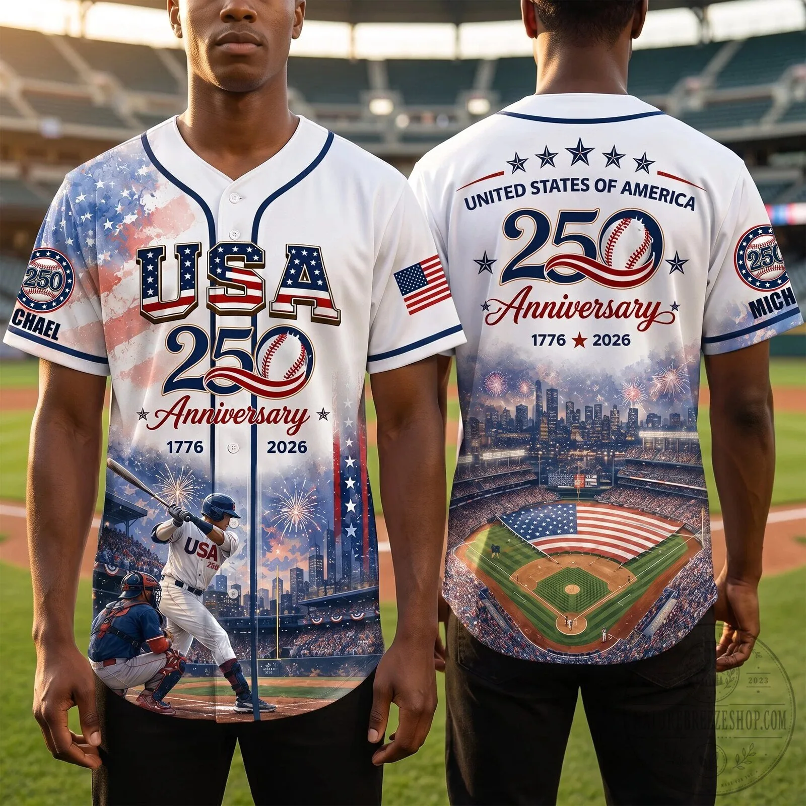 USA 250th Anniversary Baseball Jersey - United States of America 1776-2026