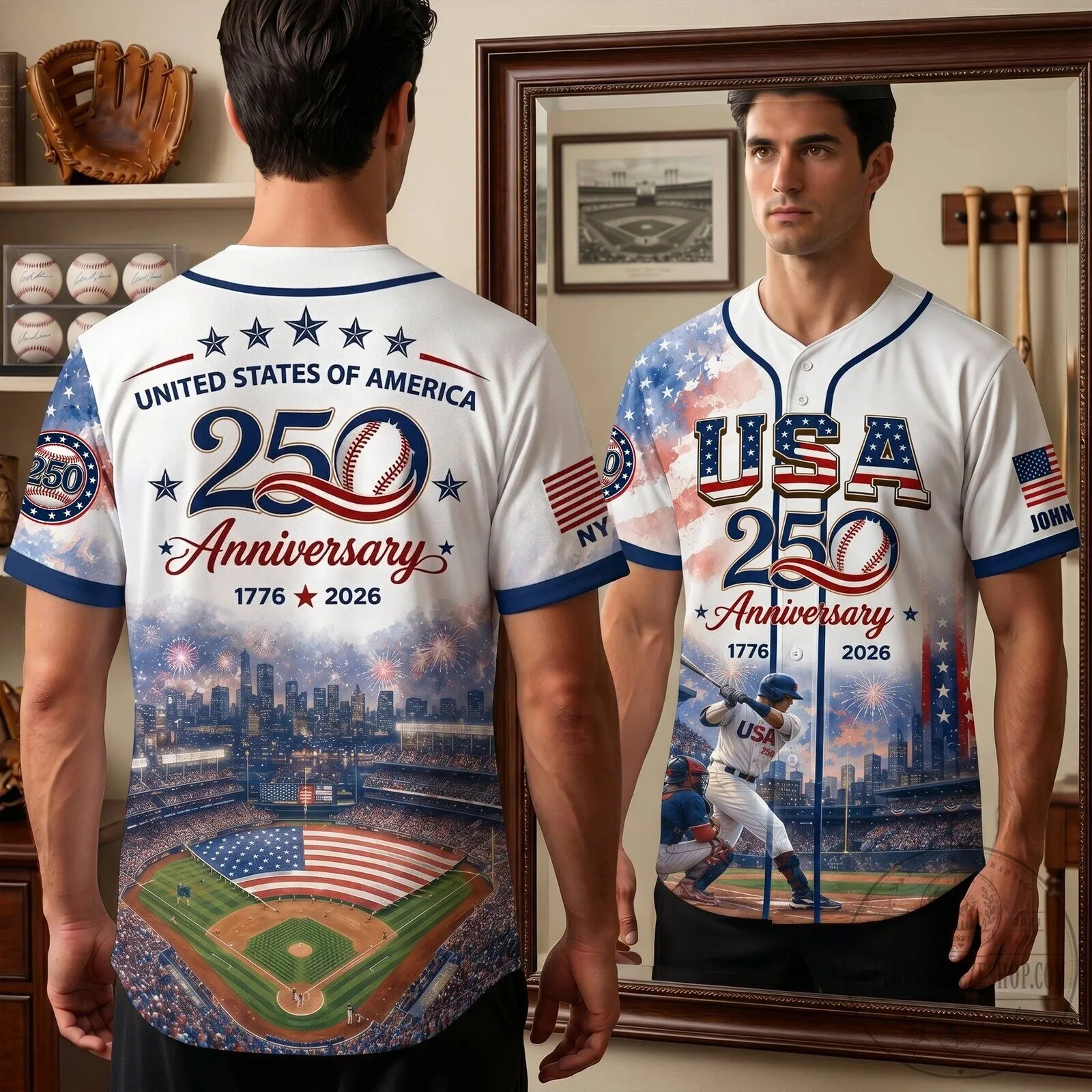 USA 250th Anniversary Baseball Jersey - United States of America 1776-2026 8 USA 250th Anniversary Baseball Jersey - United States of America 1776-2026