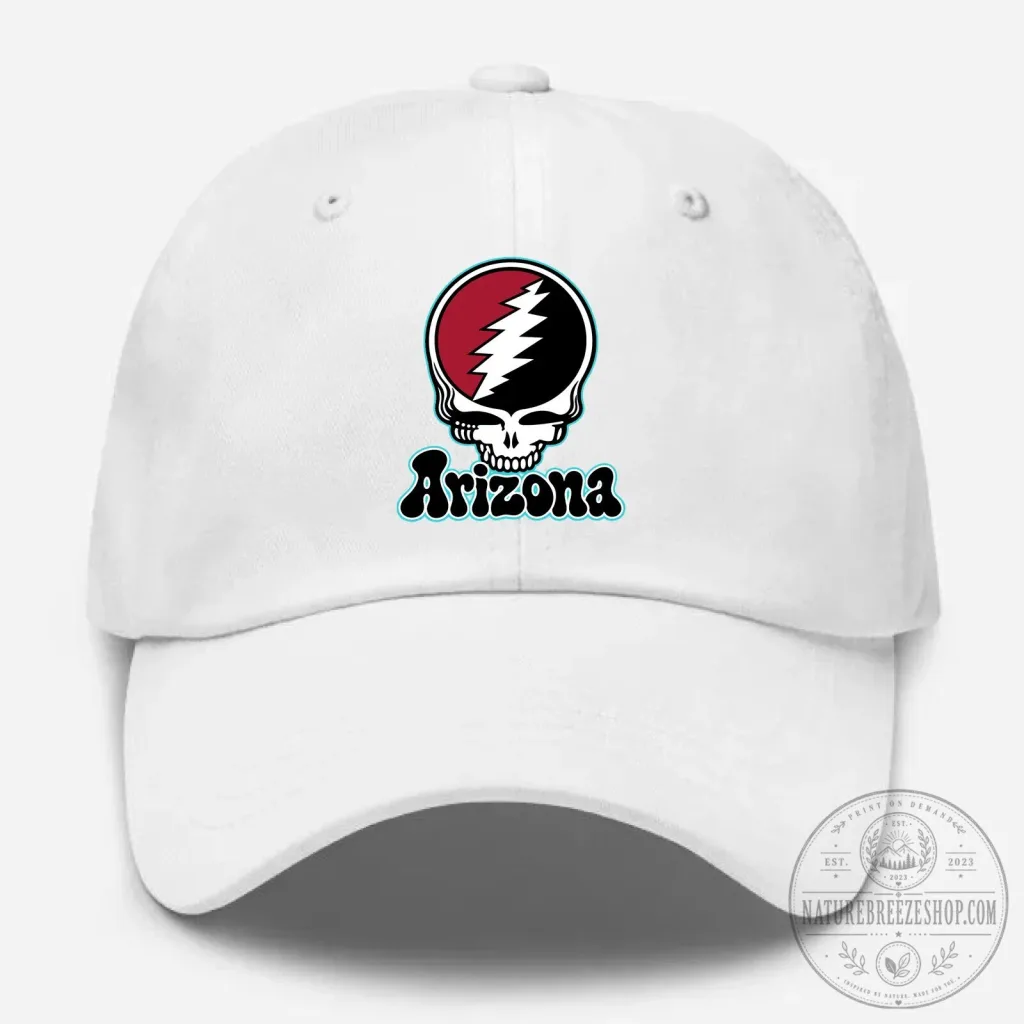 Grateful Dead Stealie Skull Arizona Baseball Dad Cap Hat Grateful Dead Stealie Skull Arizona Baseball Dad Cap Hat