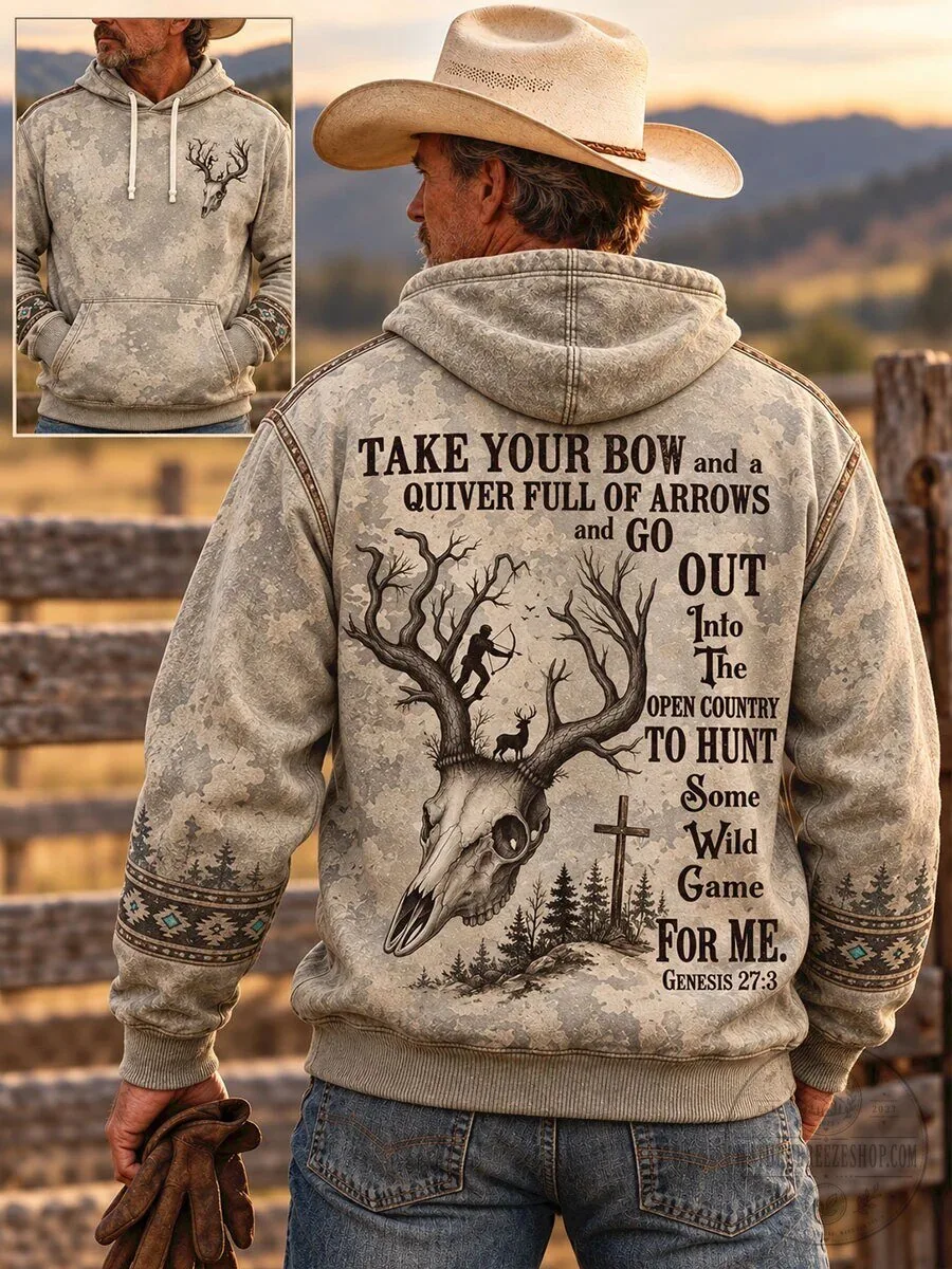 Faithful Hunter Deer Skull Genesis 27:3 Quote Camouflage Hoodie 1 Faithful Hunter Deer Skull Genesis 27:3 Quote Camouflage Hoodie