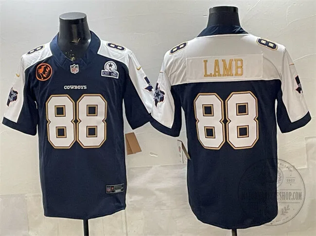 Dallas Cowboys Football CeeDee Lamb Number 88 Navy Blue Jersey