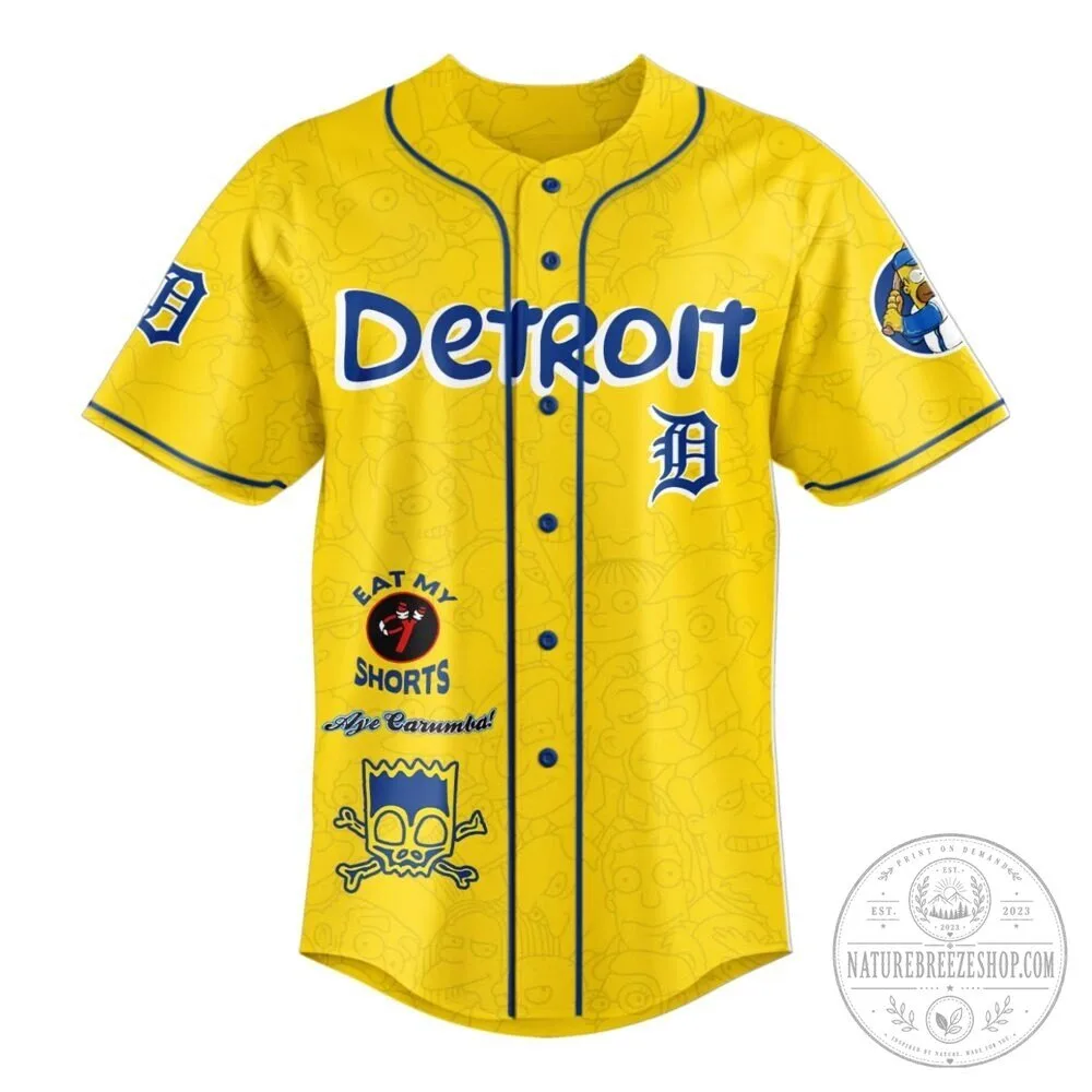 Homer Simpson Baseball Jersey featuring Detroit Tigers from The Simpsons 8 Homer Simpson Baseball Jersey featuring Detroit Tigers from The Simpsons
