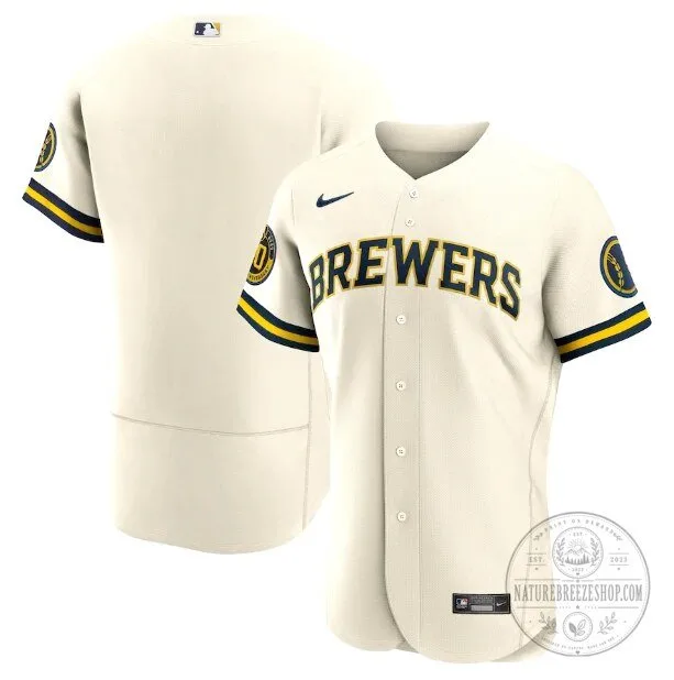 Milwaukee Brewers Authentic Cream Baseball Jersey for Men