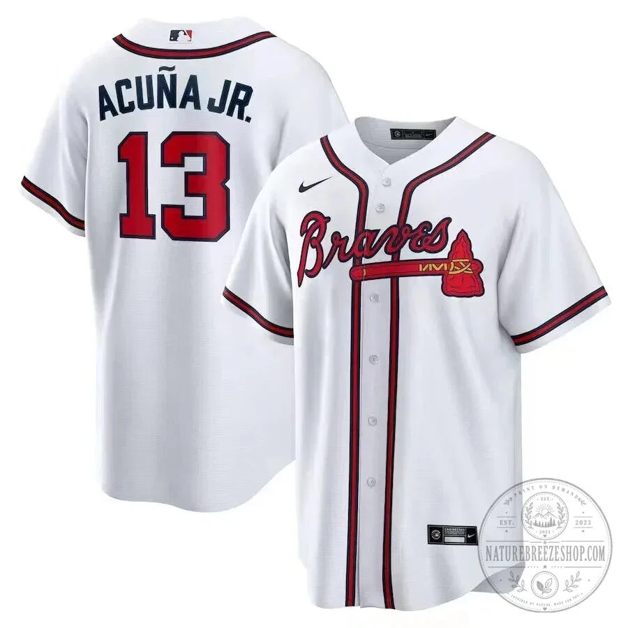 Atlanta Braves Ronald Acuña Jr. White Baseball Jersey