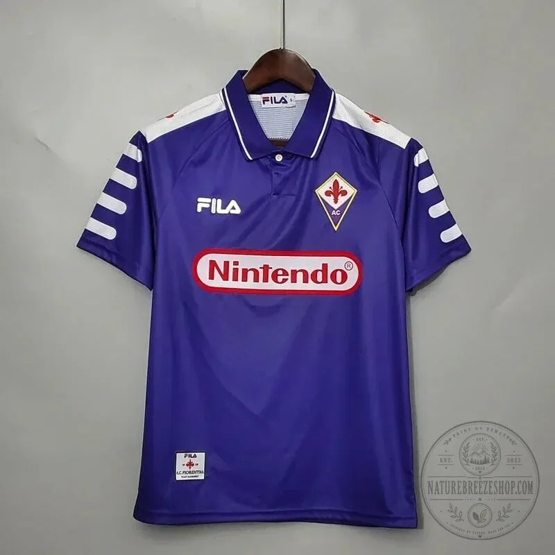 Fiorentina 1998 Home Retro Football Jersey with Nintendo Sponsor Logo