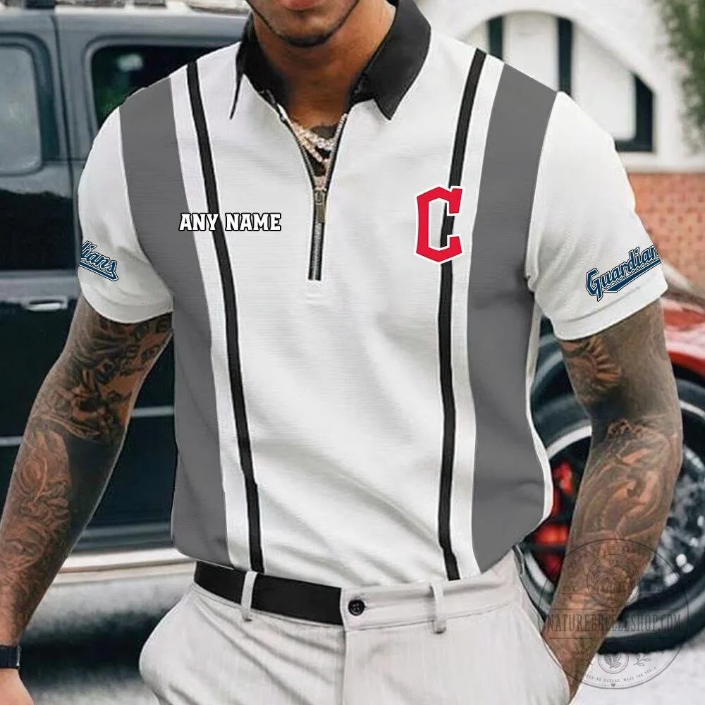 Cleveland Guardians Personalized Name Zipper Polo Shirt for Men 16 Cleveland Guardians Personalized Name Zipper Polo Shirt for Men