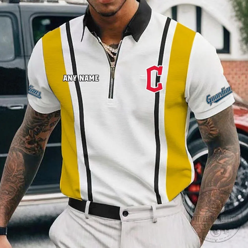 Cleveland Guardians Personalized Name Zipper Polo Shirt for Men 17 Cleveland Guardians Personalized Name Zipper Polo Shirt for Men