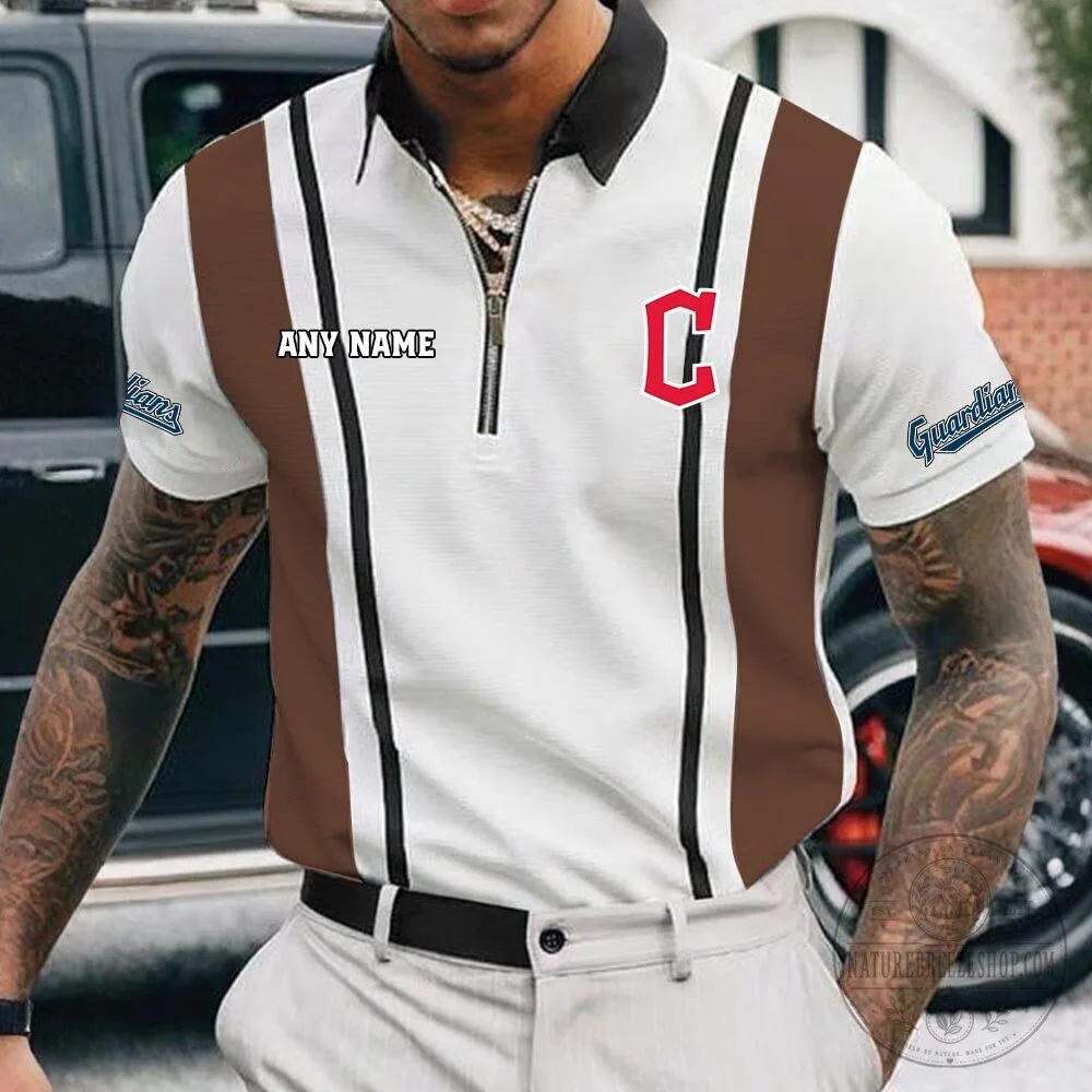 Cleveland Guardians Personalized Name Zipper Polo Shirt for Men 19 Cleveland Guardians Personalized Name Zipper Polo Shirt for Men