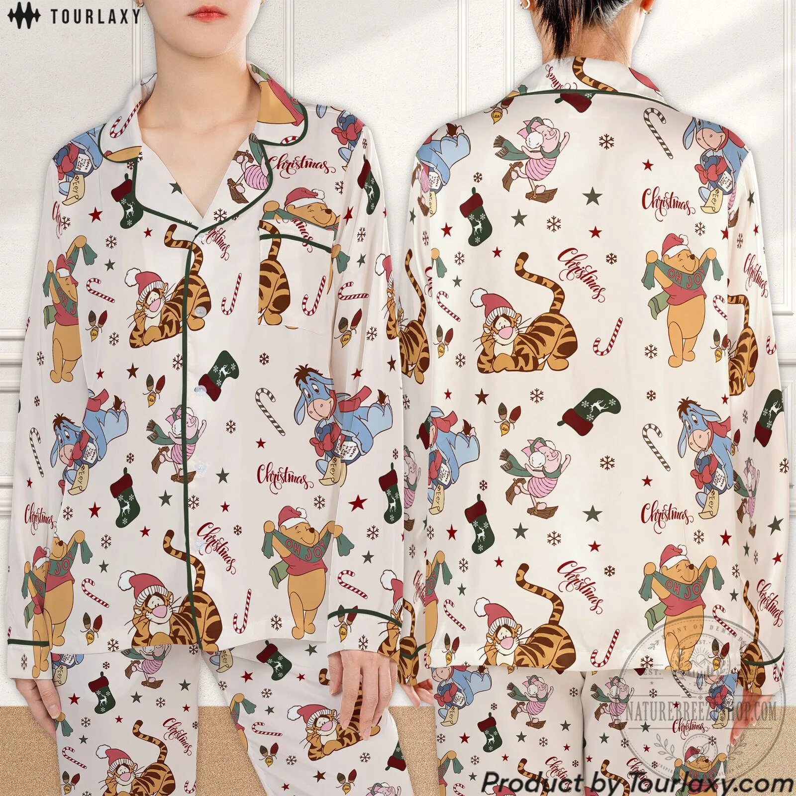 Winnie The Pooh Christmas Holiday Pajamas Sleepwear Set